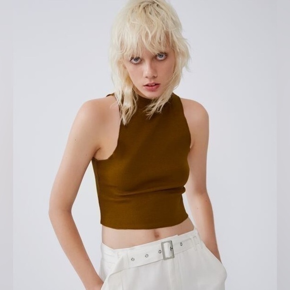ZARA CROPPED SLEEVELESS T-SHIRT 3253/850